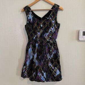 Multicolored Cotton Mini Dress, Size 6